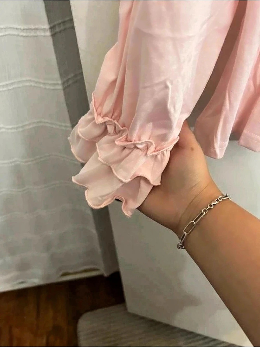 Pink Ruffle Sleeve Blouse - Picture 2 of 2